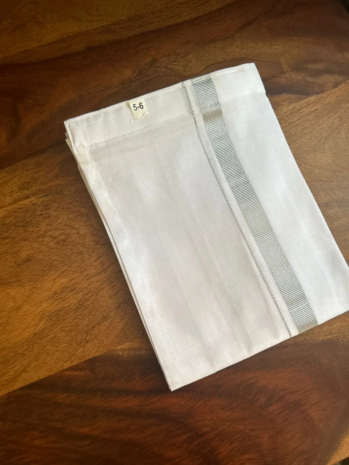 Silver  Zari Dhoti