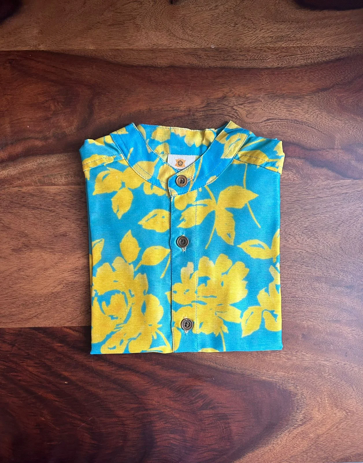 Chanderi Blue Leaf(Shirt Only)