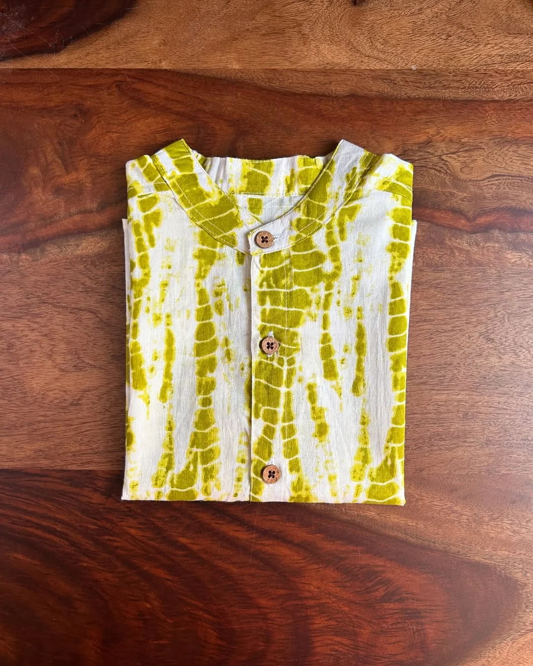 Parrot green tie and dye shirt